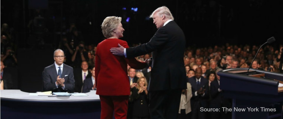 #debates2016: Clinton Corners Tumultuous Trump